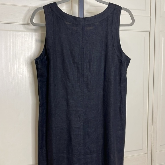 Cali Cali Women’s Tank Navy Black Linen Maxi Dress Size Medium Button Detail - Picture 7 of 10